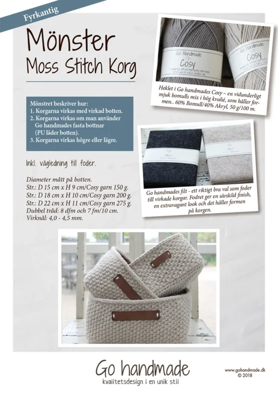 Lågt pris 99759 Moss Stitch Korg - Kvadrat