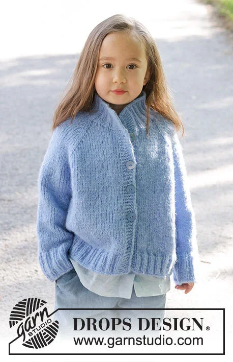 47-3 Little Cloud Blue Cardigan by DROPS Design Rabatter