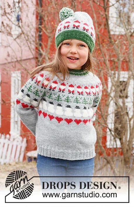 risnedsättning 44-14 Christmas Time Sweater by DROPS Design