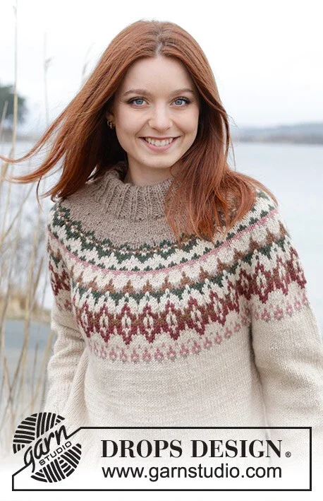 244-9 Forest Echo Sweater by DROPS Design Populärt val