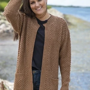 1754 Cardigan i Brombærmønster Billig