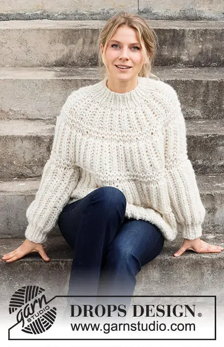 215-11 Snow Ripples by DROPS Design Bästa pris