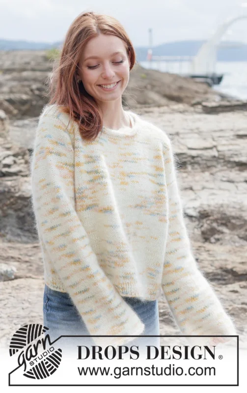 Kampanjpris 264-27 Painted Coastline Sweater by DROPS Design