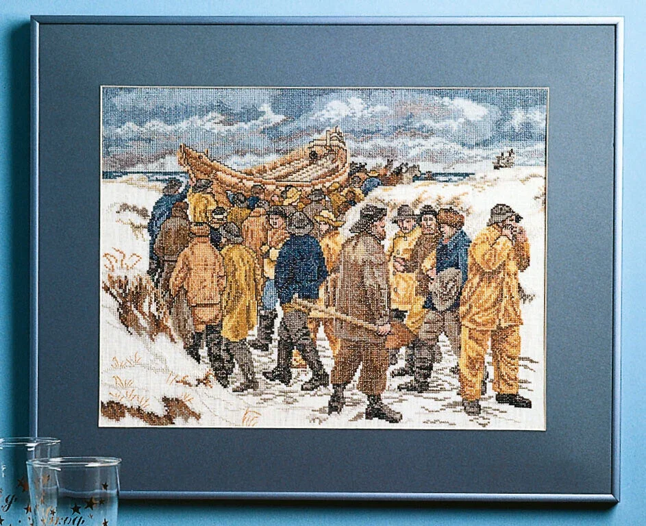 Erbjudande Broderikit Räddningsbåt 47 x 38 cm