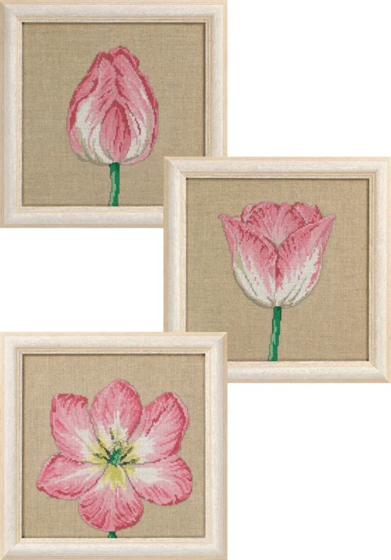 Nyhet Broderikit Tulpaner i faser 3 x 25 x 25 cm
