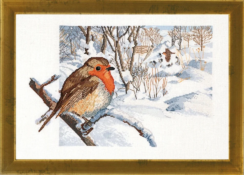 Expressleverans Broderikit Rödhake R5350 47x34 cm