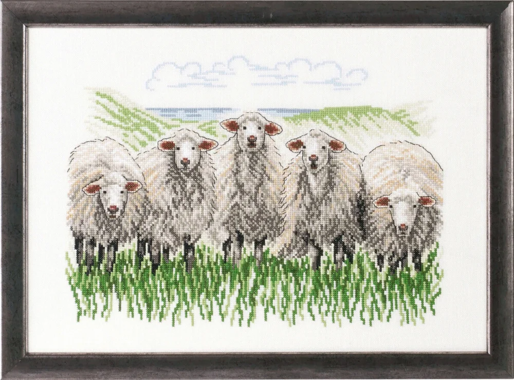 Broderikit Får på fältet R5344 41 x 29 cm Snabb leverans