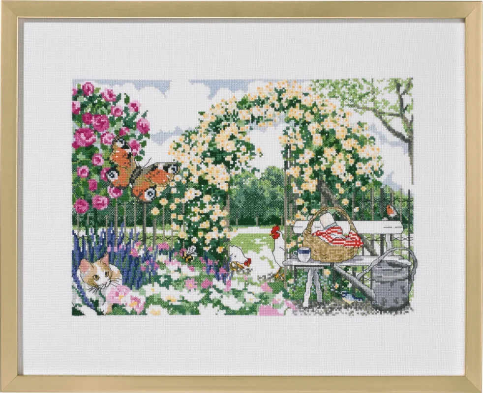 Sista chansen Broderikit Blomsterträdgården 50x40 cm