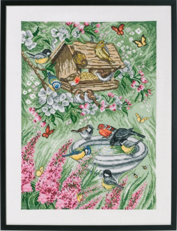 Broderikit Fåglar i trädgården 45 x 59 cm Kampanj