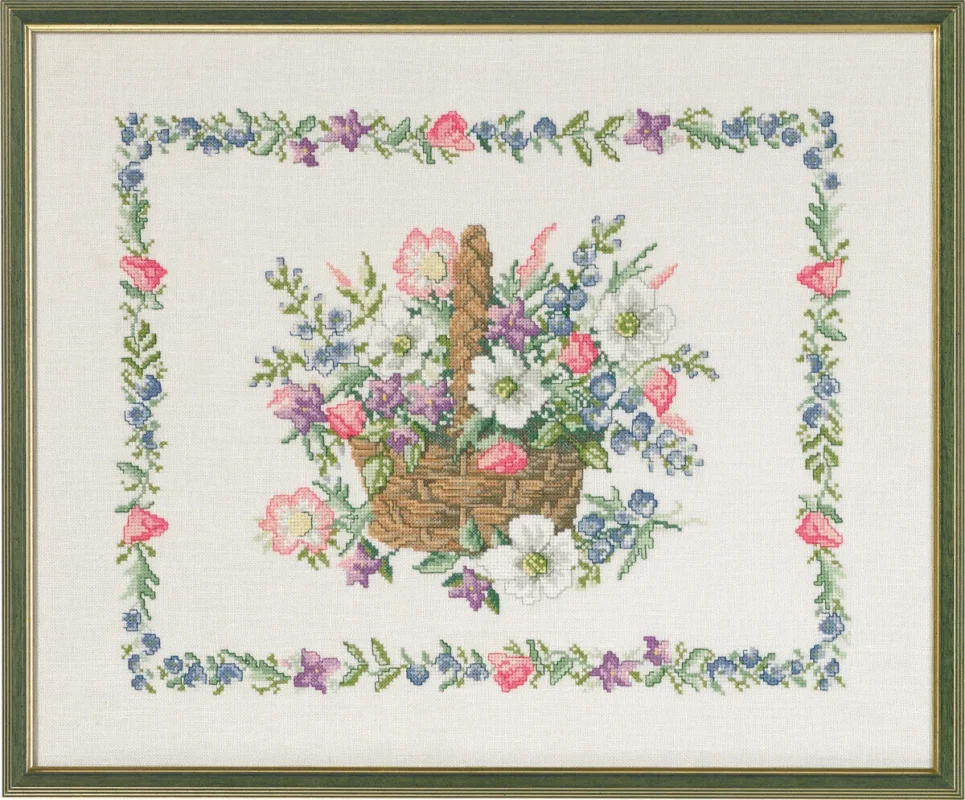 Lågt pris Broderikit Blomsterkorg 49 x 40 cm