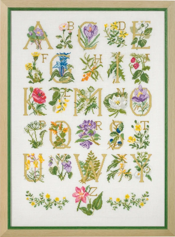Broderikit Blommor ABC 45 x 62 cm Kampanj
