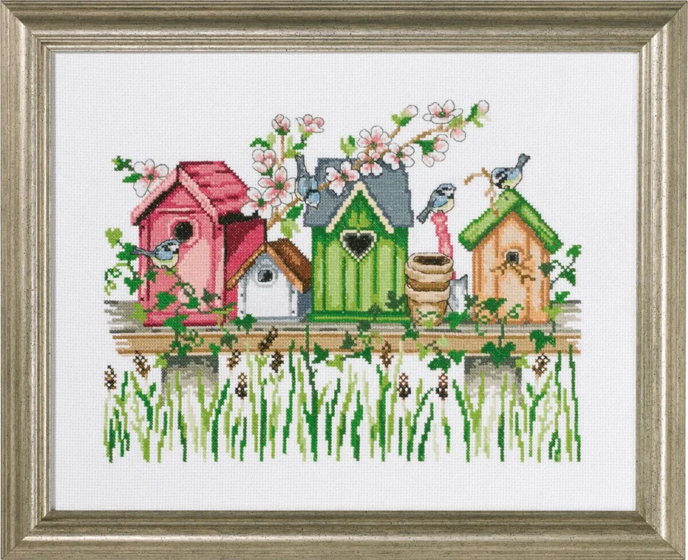 Endast idag Broderikit Fågelhus hylla R5311 37 x 29 cm