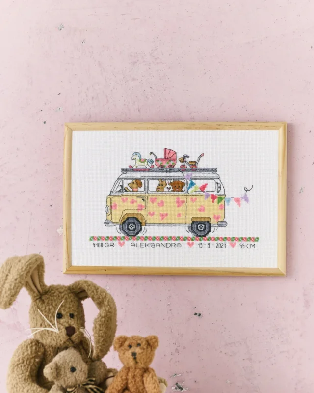 Trygg betalning Broderikit Flickbussen R5799 30 x 20 cm