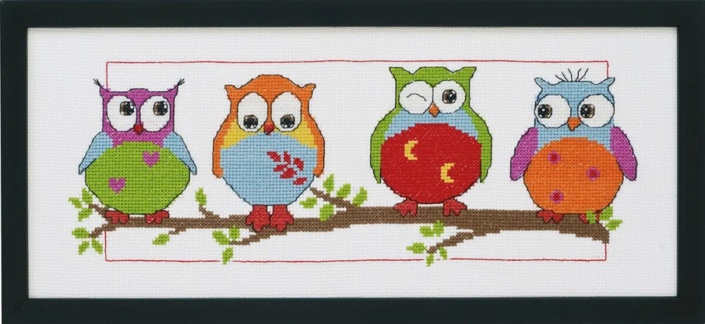 Lågt pris Broderikit Ugglor R5496 36 x 15 cm
