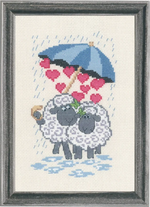 Populär Broderikit Fårkärlek 15 x 22 cm
