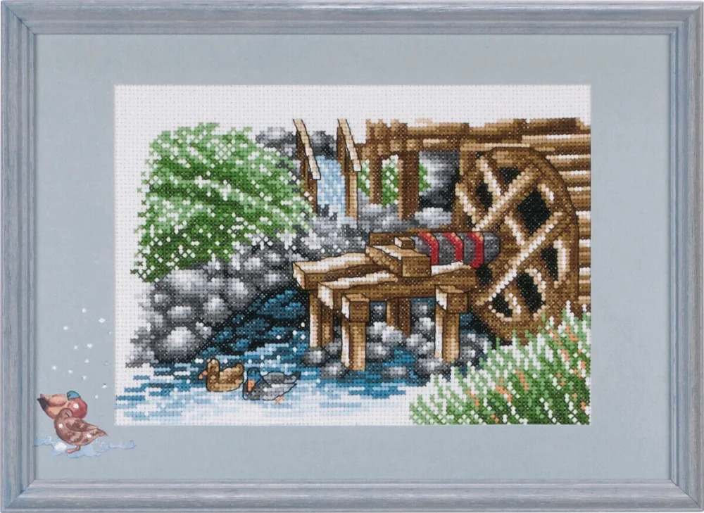 Broderikit Vattenkvarnen inkl. PP2313 29 x 20 cm Nedsatt pris