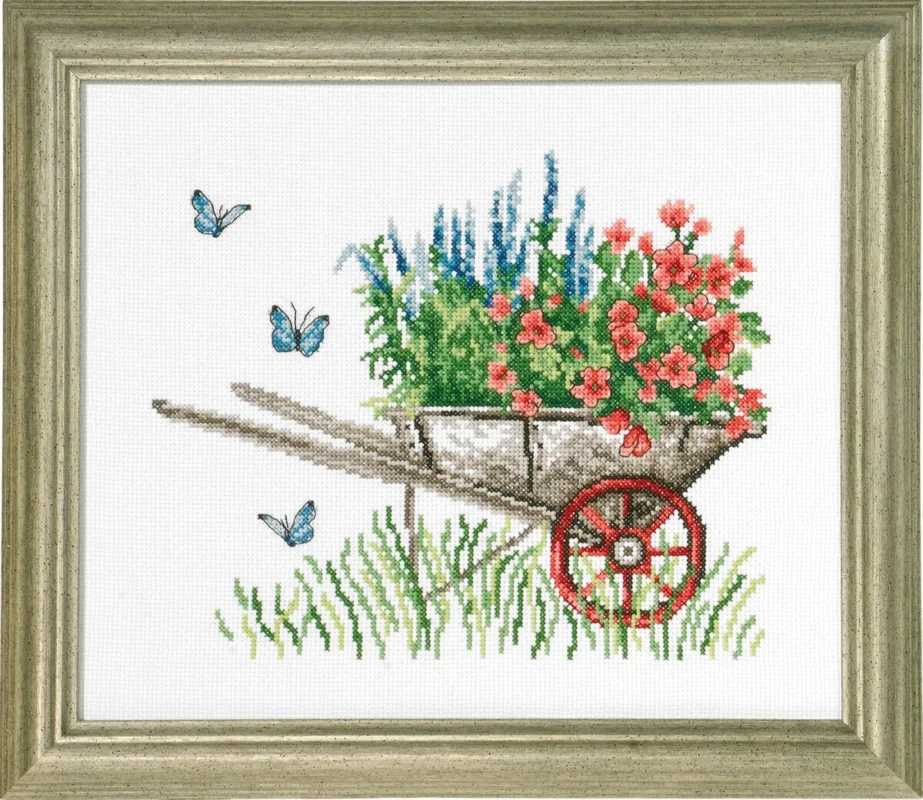 Broderikit Skottkärra R5025 26 x 31 cm risnedsättning