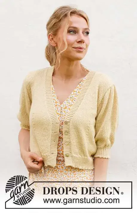 231-21 Chamomile Tea Cardi by DROPS Design Bästa pris