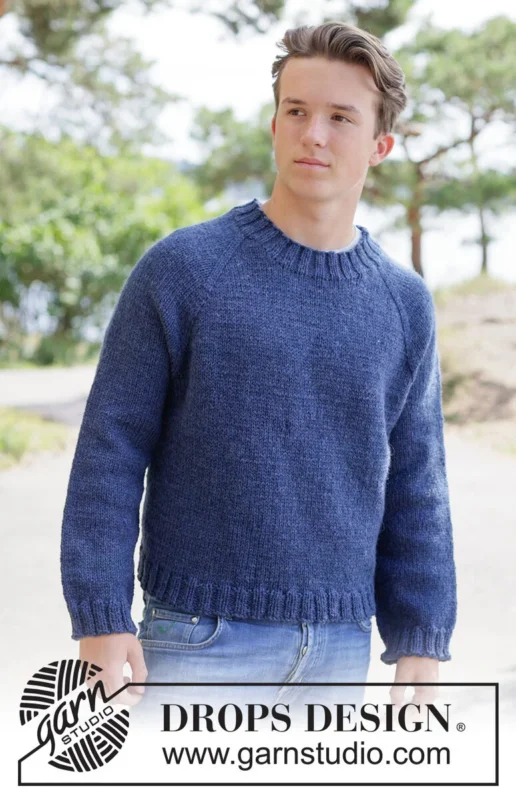 260-18 Midnight Tide Sweater by DROPS Design Utförsäljning