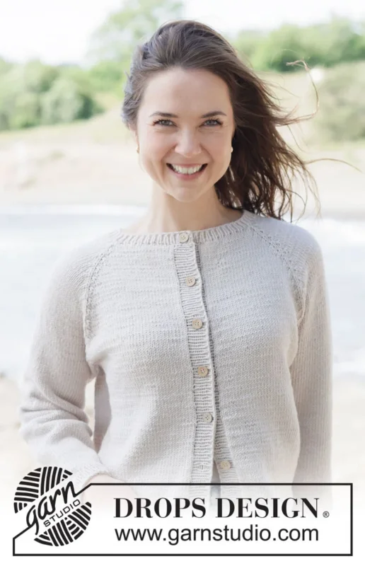 Populär 264-16 Frost Petal Cardigan by DROPS Design