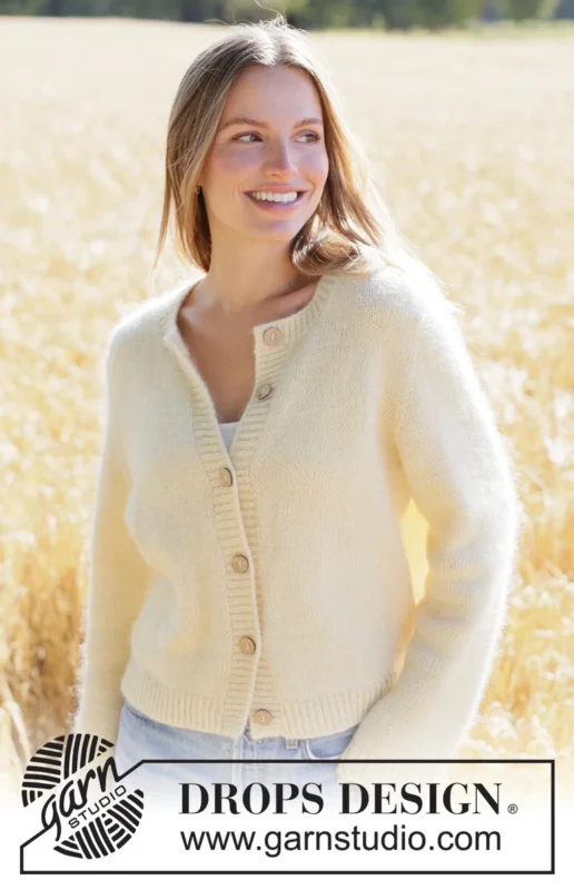 Kampanj 268-1 Lemon Zest Cardigan by DROPS Design