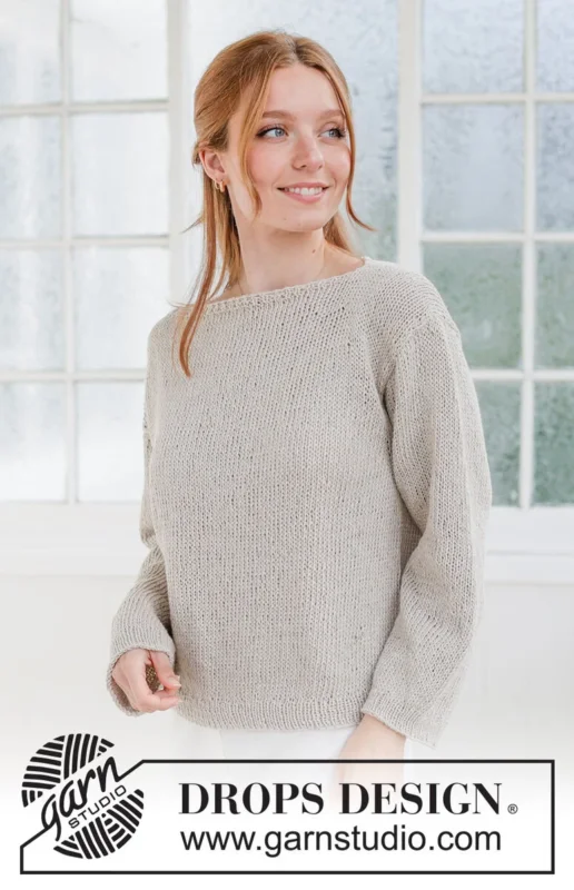 267-27 Sand Walk Sweater by DROPS Design I lager