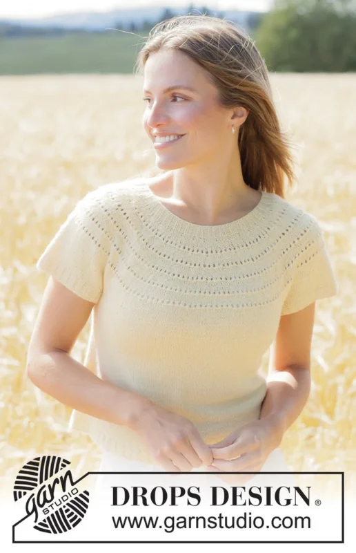 Säker betalning 268-32 Spring Rings Top by DROPS Design