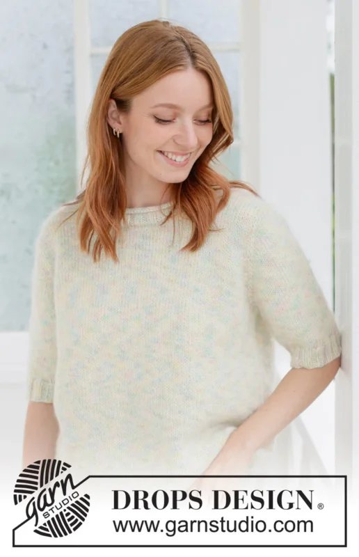 266-29 Pastel Bloom Sweater by DROPS Design Rea