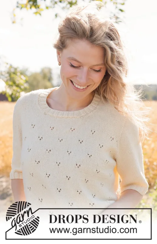 Kampanj 268-16 Spring Dawn Top by DROPS Design
