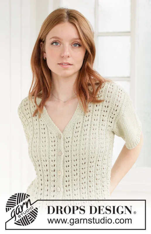 266-25 Sweet Lime Cardi by DROPS Design Rabatter
