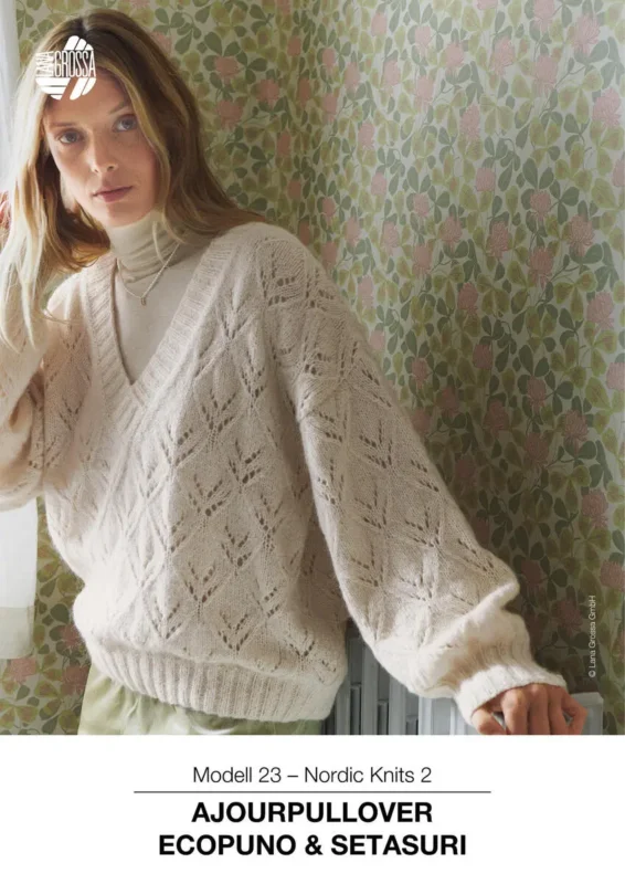 9410315_M23 Modell 23 – Nordic Knits 2: Hålmönsterpullover Sista chansen