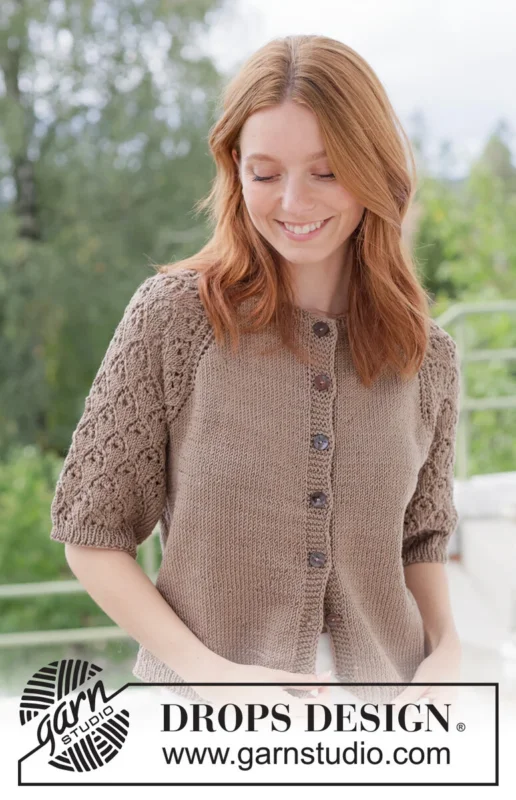 Nyhet 268-9 Tea Time Lace Cardi by DROPS Design