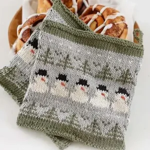 0-1575 Snowman Time Potholders by DROPS Design Sista chansen