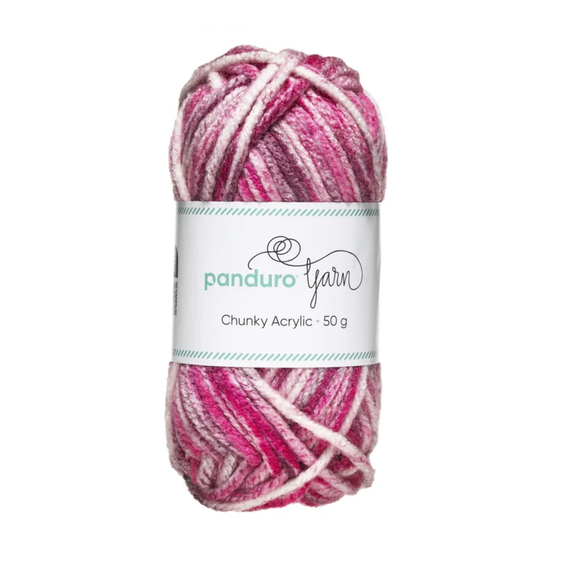 Garn Chunky Acrylic 50g pink to wine red multi Köp nu