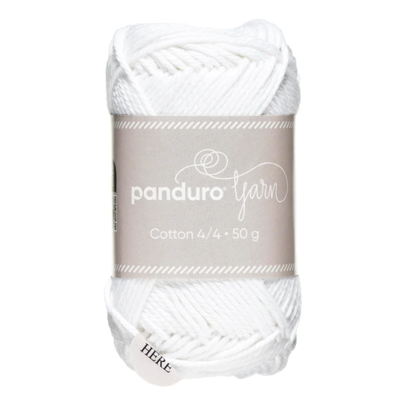 Garn Cotton 4/4 50g vit Populär