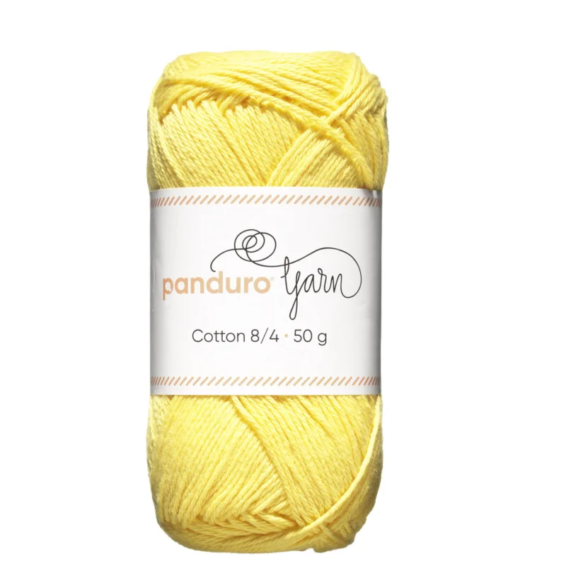 Garn Cotton 8/4 50g gul Fri frakt