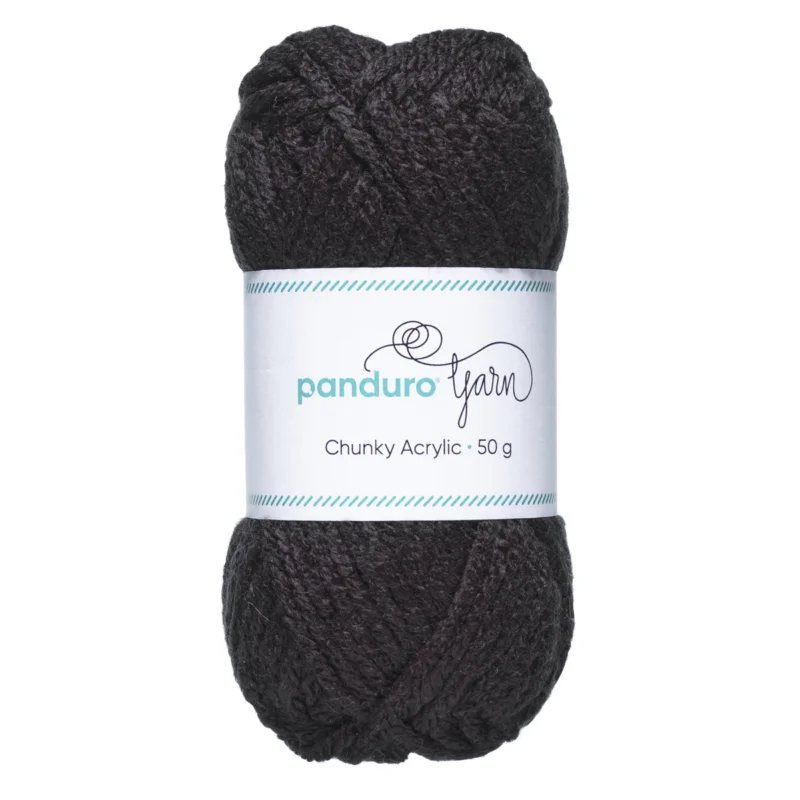 Garn Chunky Acrylic 50g svart Populär