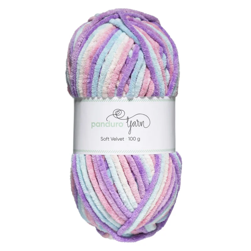 Garn Velvet 100g ljus pastell – garn i mjuka regnbågsskiftningar Expressleverans