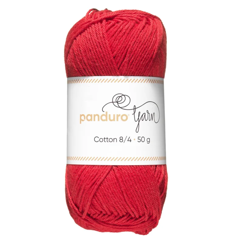 Handla nu Garn Cotton 8/4 50g röd