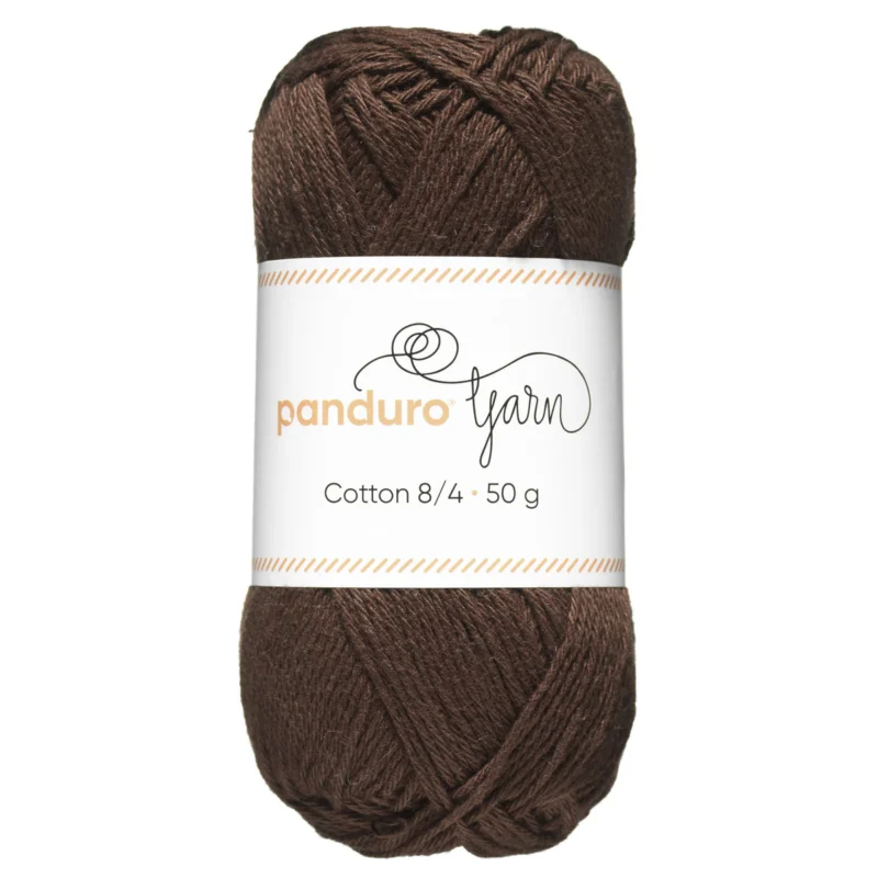 Garn Cotton 8/4 50g mörkbrun Snabb leverans