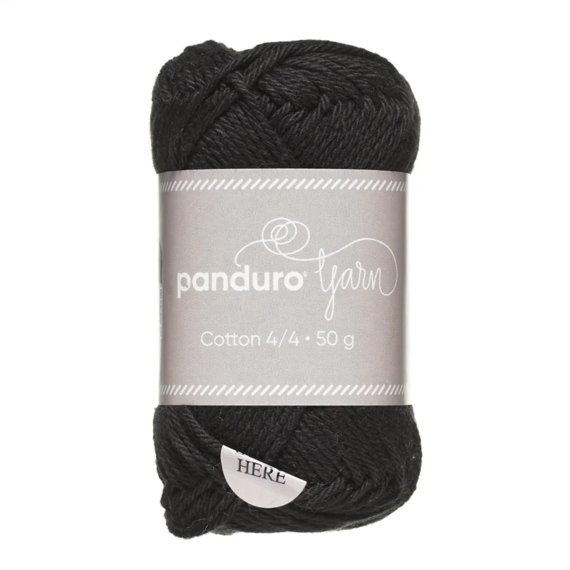 Begränsat antal Garn Cotton 4/4 50g svart