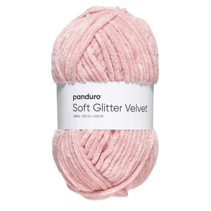 Garn Soft Glitter Velvet 100g rosa Sänkt pris