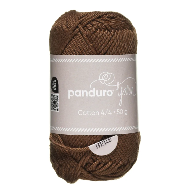 Garn Cotton 4/4 50g brun Erbjudandepris