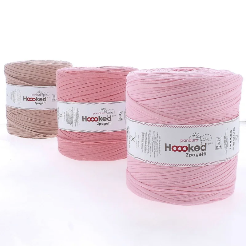 Hoooked Zpagetti Medium trikågarn 900 g rosa – Light Pink shades ZP005-05, pris per styck Populärt val