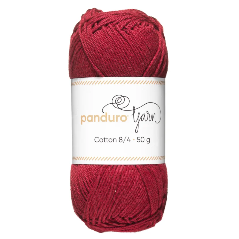 Expressleverans Garn Cotton 8/4 50g vinröd