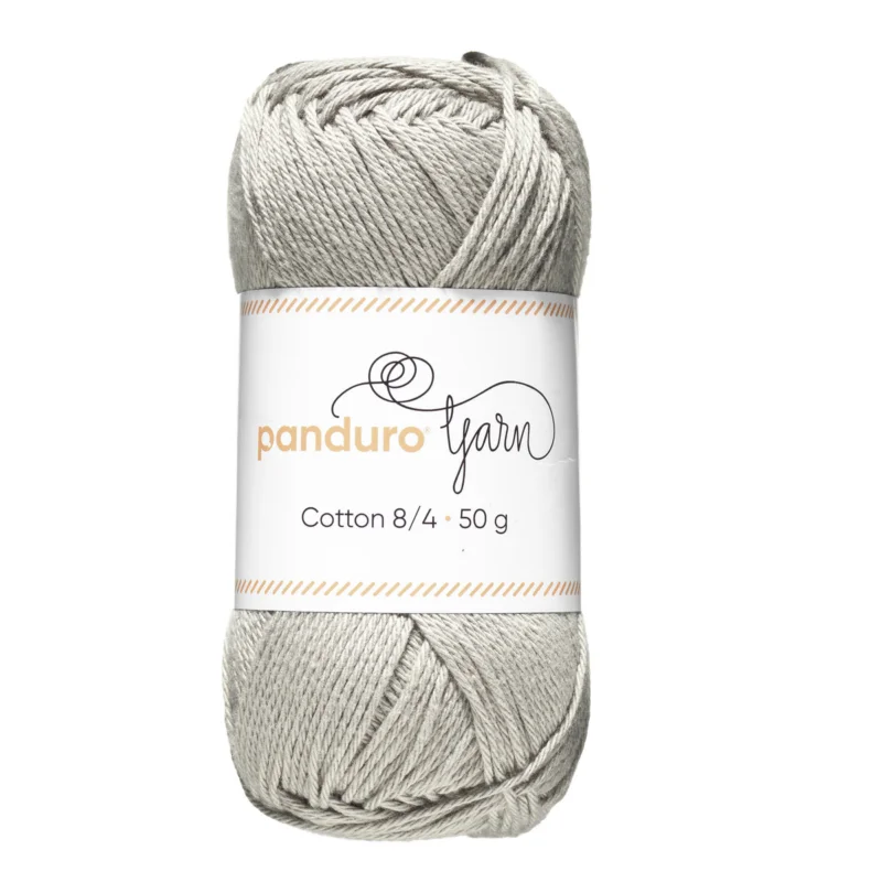 I lager Garn Cotton 8/4 50g grå