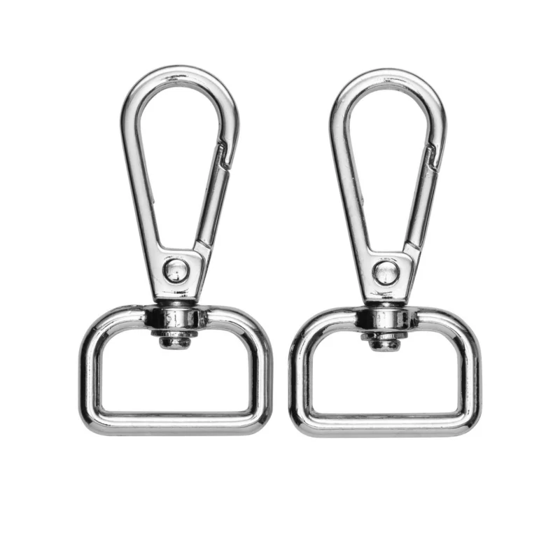 Köp nu Karbinhakar karbinlås för axelrem 2-pack, silverfärgad 50x25 mm, 20 mm öppning