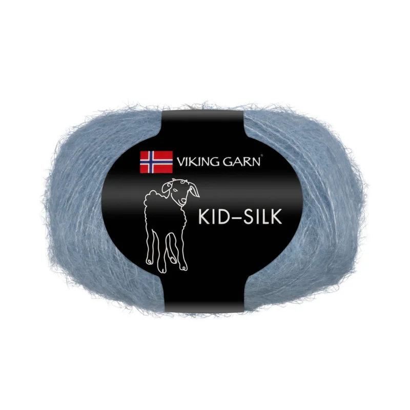 Viking Garn Kid-Silk 25g gråblå 322 Trygg betalning