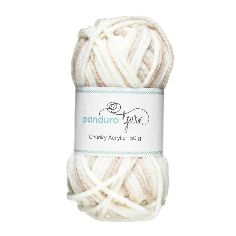Rabatt Garn Chunky Acrylic 50g white to beige multi