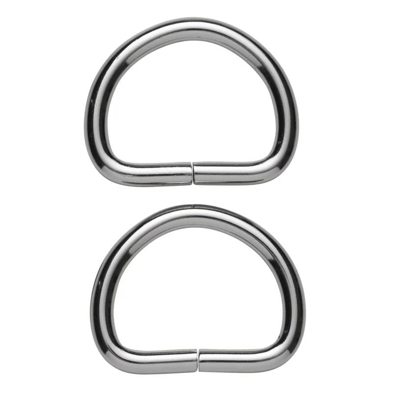 D-ring 2-pack – 34x28 mm, silverfärgad. Max rembredd 30 mm Rabatt
